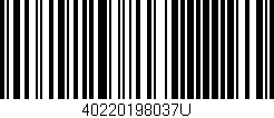 Código de barras (EAN, GTIN, SKU, ISBN): '40220198037U'