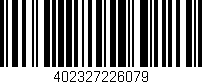 Código de barras (EAN, GTIN, SKU, ISBN): '402327226079'