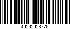 Código de barras (EAN, GTIN, SKU, ISBN): '40232926778'