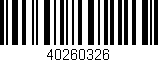 Código de barras (EAN, GTIN, SKU, ISBN): '40260326'