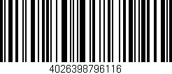 Código de barras (EAN, GTIN, SKU, ISBN): '4026398796116'