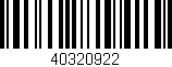 Código de barras (EAN, GTIN, SKU, ISBN): '40320922'
