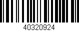 Código de barras (EAN, GTIN, SKU, ISBN): '40320924'