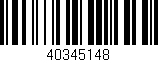 Código de barras (EAN, GTIN, SKU, ISBN): '40345148'