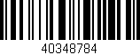 Código de barras (EAN, GTIN, SKU, ISBN): '40348784'