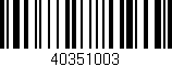 Código de barras (EAN, GTIN, SKU, ISBN): '40351003'
