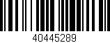 Código de barras (EAN, GTIN, SKU, ISBN): '40445289'