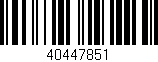Código de barras (EAN, GTIN, SKU, ISBN): '40447851'