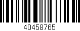 Código de barras (EAN, GTIN, SKU, ISBN): '40458765'