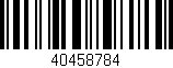 Código de barras (EAN, GTIN, SKU, ISBN): '40458784'