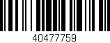 Código de barras (EAN, GTIN, SKU, ISBN): '40477759'