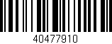 Código de barras (EAN, GTIN, SKU, ISBN): '40477910'