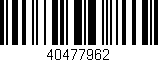 Código de barras (EAN, GTIN, SKU, ISBN): '40477962'