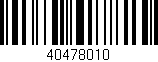 Código de barras (EAN, GTIN, SKU, ISBN): '40478010'