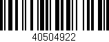 Código de barras (EAN, GTIN, SKU, ISBN): '40504922'