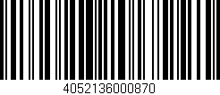 Código de barras (EAN, GTIN, SKU, ISBN): '4052136000870'