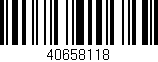 Código de barras (EAN, GTIN, SKU, ISBN): '40658118'