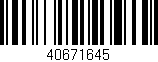 Código de barras (EAN, GTIN, SKU, ISBN): '40671645'