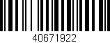 Código de barras (EAN, GTIN, SKU, ISBN): '40671922'