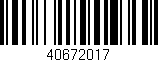 Código de barras (EAN, GTIN, SKU, ISBN): '40672017'
