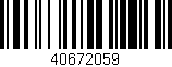 Código de barras (EAN, GTIN, SKU, ISBN): '40672059'