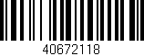 Código de barras (EAN, GTIN, SKU, ISBN): '40672118'