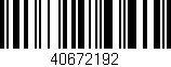 Código de barras (EAN, GTIN, SKU, ISBN): '40672192'