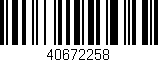 Código de barras (EAN, GTIN, SKU, ISBN): '40672258'