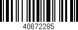 Código de barras (EAN, GTIN, SKU, ISBN): '40672285'