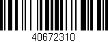 Código de barras (EAN, GTIN, SKU, ISBN): '40672310'