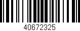 Código de barras (EAN, GTIN, SKU, ISBN): '40672325'