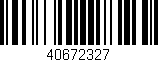 Código de barras (EAN, GTIN, SKU, ISBN): '40672327'