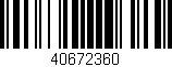 Código de barras (EAN, GTIN, SKU, ISBN): '40672360'