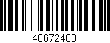 Código de barras (EAN, GTIN, SKU, ISBN): '40672400'