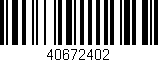 Código de barras (EAN, GTIN, SKU, ISBN): '40672402'