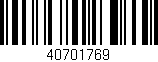 Código de barras (EAN, GTIN, SKU, ISBN): '40701769'