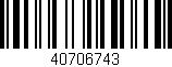 Código de barras (EAN, GTIN, SKU, ISBN): '40706743'