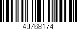 Código de barras (EAN, GTIN, SKU, ISBN): '40768174'