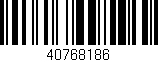 Código de barras (EAN, GTIN, SKU, ISBN): '40768186'