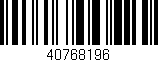 Código de barras (EAN, GTIN, SKU, ISBN): '40768196'