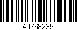 Código de barras (EAN, GTIN, SKU, ISBN): '40768239'