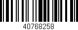 Código de barras (EAN, GTIN, SKU, ISBN): '40768258'