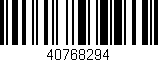 Código de barras (EAN, GTIN, SKU, ISBN): '40768294'