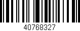 Código de barras (EAN, GTIN, SKU, ISBN): '40768327'