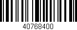 Código de barras (EAN, GTIN, SKU, ISBN): '40768400'