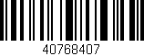 Código de barras (EAN, GTIN, SKU, ISBN): '40768407'