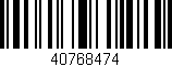 Código de barras (EAN, GTIN, SKU, ISBN): '40768474'