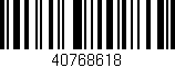 Código de barras (EAN, GTIN, SKU, ISBN): '40768618'