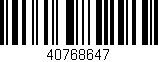 Código de barras (EAN, GTIN, SKU, ISBN): '40768647'