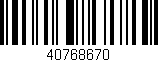 Código de barras (EAN, GTIN, SKU, ISBN): '40768670'
